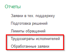 Отчеты по трудоазатратам